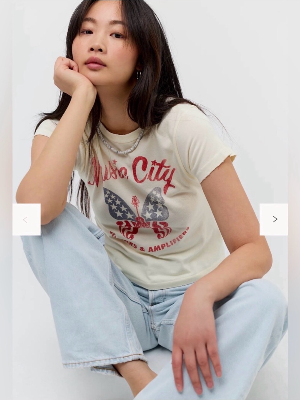 NWT Daydreamer Vintage-Inspired Cream Graphic Tee